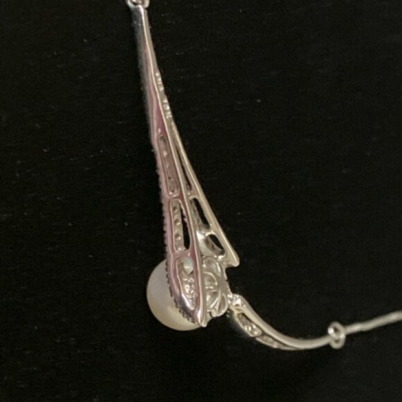 Pearl and Diamond Necklace, 10KT White Gold, 18.50” in Length, 3.04gm - Picture 7 of 15